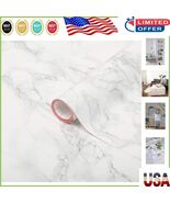 Elegant Grey Marble Adhesive Film - Ideal for Home Decor Renovations, 17... - $48.94 CAD