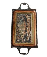Vintage Egyptian Revival Serving Tray. Mixed Metal Copper Brass Platter. - $146.10 CAD