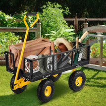 VEVOR Garden Carts Heavy-Duty Yard Dump Wagon Cart Steel Lawn Utility Ca... - $150.99