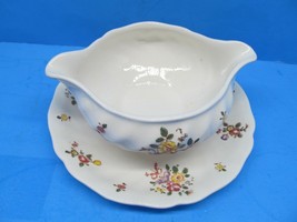 Royal Doulton  Gravy Boat with Attached Underplate OLD LEEDS SPRAY - $29.00