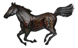 Rustic Western Wild Running Horse Decorative Metal Wall Sculpture Relief... - €45,81 EUR