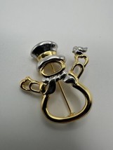 Vintage Gold and Silver Snowman Brooch Size: 4 x 4 cm - $11.09