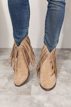 Legend Fringe Cowboy Western Pointy Toe Country Cowgirl Tan Ankle Bootie... - $55.00