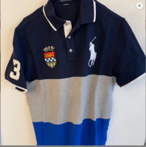 Polo Ralph Lauren  Big Pony Crest Logo Solid Button Shirt Navy Medium NWT - £62.12 GBP