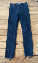 Zara Women’s Skinny High Waist Raw Hem Jeans size 8 Black AL - £14.71 GBP