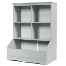 3-Tier Children&#39;s Multi-Functional Bookcase Toy Storage Bin Floor Cabinet-Gray  - £127.93 GBP