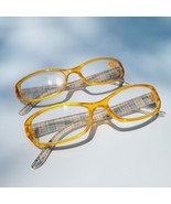 Plaid yellow blue eyeglasses reader lens +1.75 rectangular   - $24.82