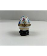 Limoges Dubarry Hinged Egg Trinket Box with Perfume Bottle &amp; Display Stand - €119,33 EUR
