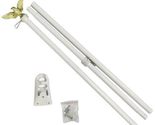 Trade Winds 6ft Flag Pole 6&#39; White Outdoor Steel Wall Hanging Flag Pole ... - £9.97 GBP