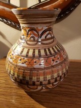 Raymor Italian Pottery Orange, Brown, Yellow Vase Italy - £87.34 GBP