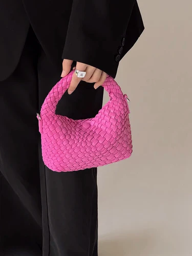 Hand-Woven Lunch Box Handbag for Women Bag Special-Interest Design Underarm Bag  - £95.96 GBP