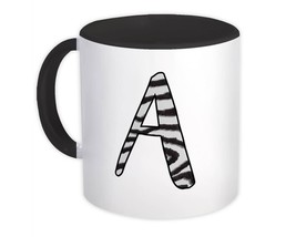 Alphabet Mugs A-Z Letters Initials Monogram Name ABC Cups Zebra Animal Gift - $13.90