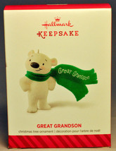 Hallmark   Great Grandson -  Bear with Green Scarf - 2014 Keepsake Ornament - £9.38 GBP