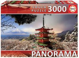 Educa Borras - Panorama Series, 3,000 Pieces Jigsaw Puzzle Mount Fuji and Pagoda - £39.98 GBP