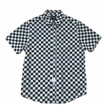 Denim and Flowers Mens Checkered Black and White M Shirt Short Sleeve - £14.02 GBP