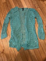 Maurices Cardiga Women size  S Emerald Open Front Loose Knit Acrylic Cov... - $9.89