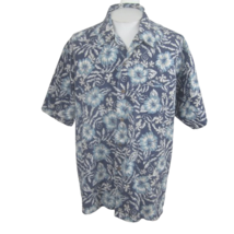 Basic Editions Men Hawaiian camp shirt pit to pit 27 XL aloha luau tropical blue - £14.81 GBP