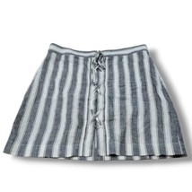 Madewell Skirt Size 4 W30&quot;in Waist A-Line Skirt Linen Blend Mini Skirt Striped - £23.29 GBP