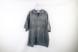 Vintage 90s Columbia Mens Large Faded Spell Out Geometric Collared Button Shirt - £35.19 GBP