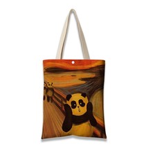 New Arrival Tote Handbag Spoof Famous Painting Funny Panda Design Large Totes Ec - £15.42 GBP