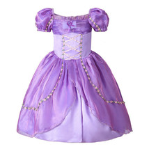 Girl Tangled Rapunzel Princess Dress Kids Cosplay Costume Party Dress Halloween - £12.64 GBP