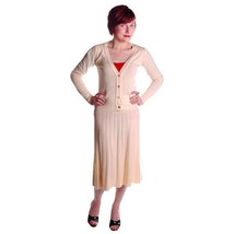 Retro VTG  Cashmere Sweater Suit 1950s Ivory  Secretary Rockabilly Woman... - £209.87 GBP