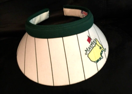 Masters golf sun visor Made in USA white green stripes , Texann by Texace - £9.29 GBP