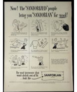 Framed 1949 &quot;SANFORIZED&quot; People bring &quot;SANFORLAN&quot; for wool Won&#39;t shrink ... - £6.88 GBP