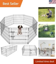 Multi-Functional Pet Playpen: Black 24&#39;&#39;x24&#39;&#39; Panel Design for Safety an... - $61.50