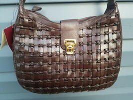 Nwt Etienne Aigner 90s Woven Leather Purse Brown 1995 - £38.71 GBP