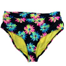 California Waves Gerber Daisy High Wasit Banded Bikini Bottoms Plus Sz 1... - $24.70