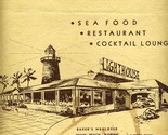 The Lighthouse on the Ocean Menu Baker&#39;s Haulover Miami Beach Florida 19... - $84.40