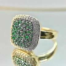 Anello da donna con smeraldo verde e diamanti a taglio rotondo da 1,50 ct... - £109.30 GBP