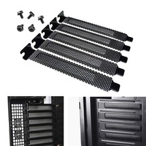 5pcs Black PCI Slot Cover Dust Filter Blanking Plate Hard Steel with Screw - $12.99