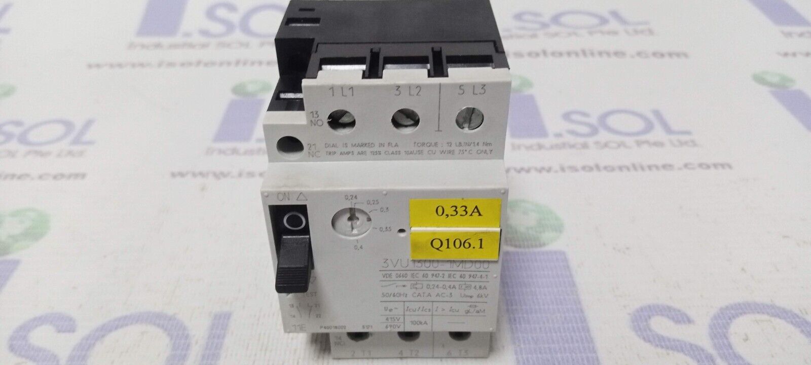 Siemens 3VU1300-1MD00 0.24-0.4A Manual Motor Starter 3VU13001MD00 - $40.28