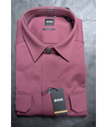 HUGO BOSS Hombre Cole Corte Holgado Doble Bolsillo Rojo Oscuro Pesado El... - $94.74 CAD