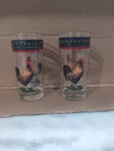 Ella&#39;s Rooster Pattern Drinking Glasses Set of 2, Tumbler Glasses, Kitch... - £9.30 GBP