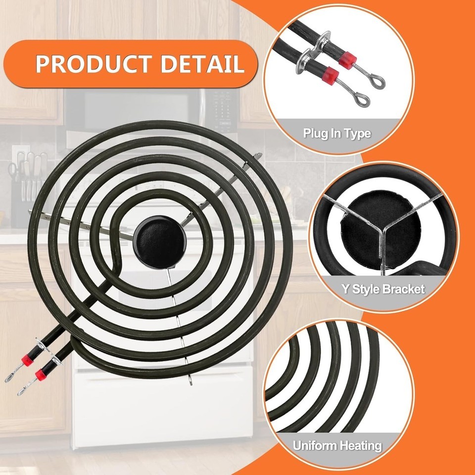 Set of 8 Electric Stove Burner Elements and Drip Pans - Whirlpool & Frigidaire Item image 6