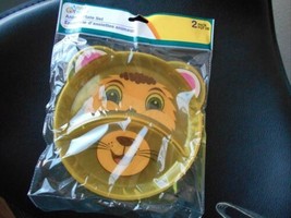 New Angel of Mine 2 Pack Divided Animal Plate Plastic Lion Cub Yellow - $4.95