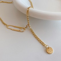2021 Pretty Fine Jewelry for Women 14k Gold Silver Chain Paper Clip Clasp I Love - £9.89 GBP