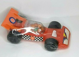Vintage Red Race Car FULL  Candy Container Orange Spoiler #5 - £7.91 GBP