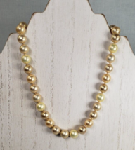 Vintage Carolee Oversized Faux Tan  Pearls Necklace, 15&quot; w/3&quot; Extention - €32,21 EUR