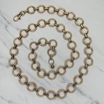 Double Hoop Gold Tone Metal Chain Link Belt OS One Size - £16.06 GBP