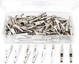 100 Pcs 2 Inches / 51 Mm Steel Alligator Clips Crocodile Clamps, Silver Tone Nic - $14.01