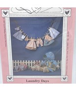 Hearts Content Pattern Laundry Days 23&quot; and 11&quot; Doll Clothing Clotheslin... - £7.30 GBP