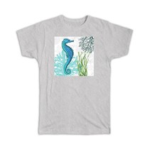 Seahorse Botanical Seaweed : Gift T-Shirt Ocean Animal Retro Vintage Art Nature  - £14.38 GBP