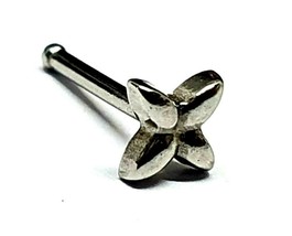 Flower Nose Stud Four Petal 4mm 18g (1mm) Stainless Steel Body Jewelry Piercing - £5.33 GBP