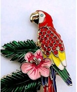 Anne Klein Enamel Crystal Rhinestone Parrot Macaw Bird Brooch Pin - Bran... - $171.15 MXN