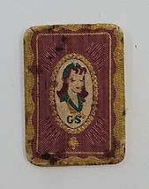 Vintage Girl Scout WW II 1943-1945 Lapel Pin Pink/Gold Fabric RARE! - £34.99 GBP