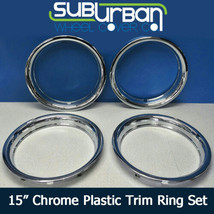 15&quot; Chrome ABS Plastic Trim Rings 1 3/4&quot; Depth Beauty Rings # 1515P by CCI SET/4 - £63.78 GBP